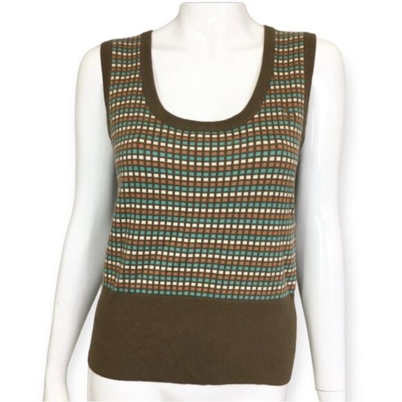 Vintage Y2K Original Penguin By Unsingwesr Knit Grangma Sweater Vest Brown L - Picture 1 of 8